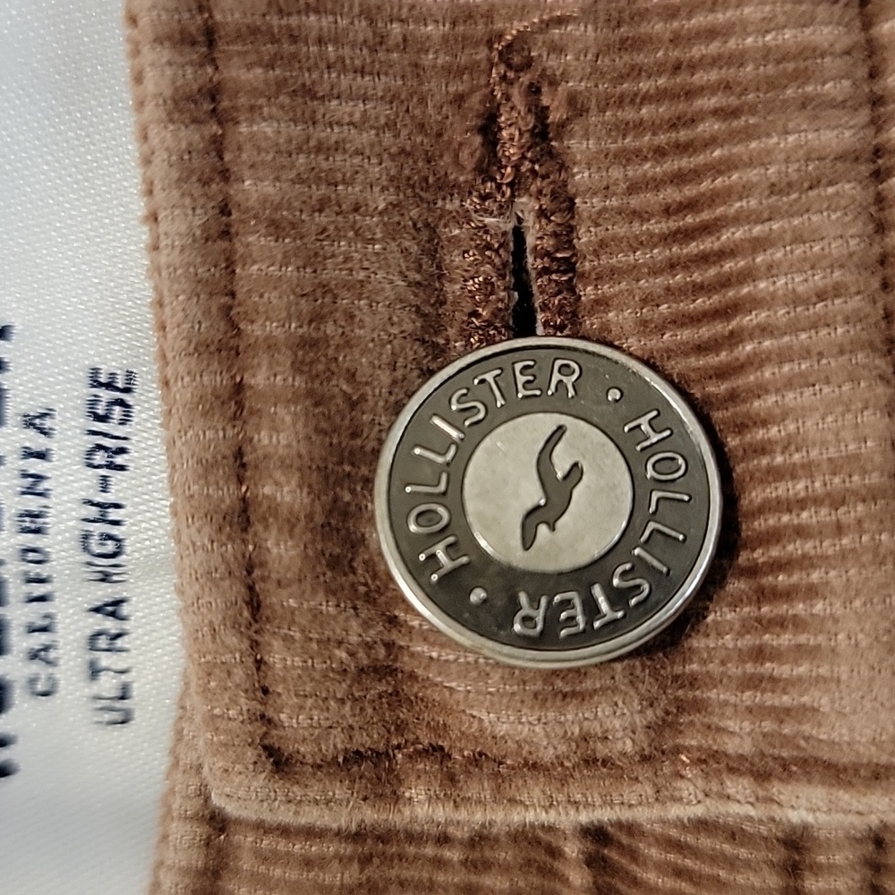 Hollister Brown Ultra High Rise Flare Corduroy Pants Size 1R - Picture 4 of 9